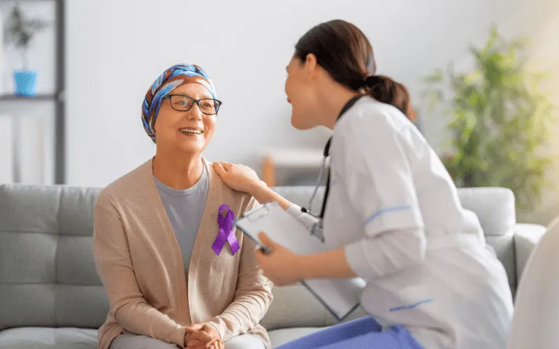 patient getting cancer treatment