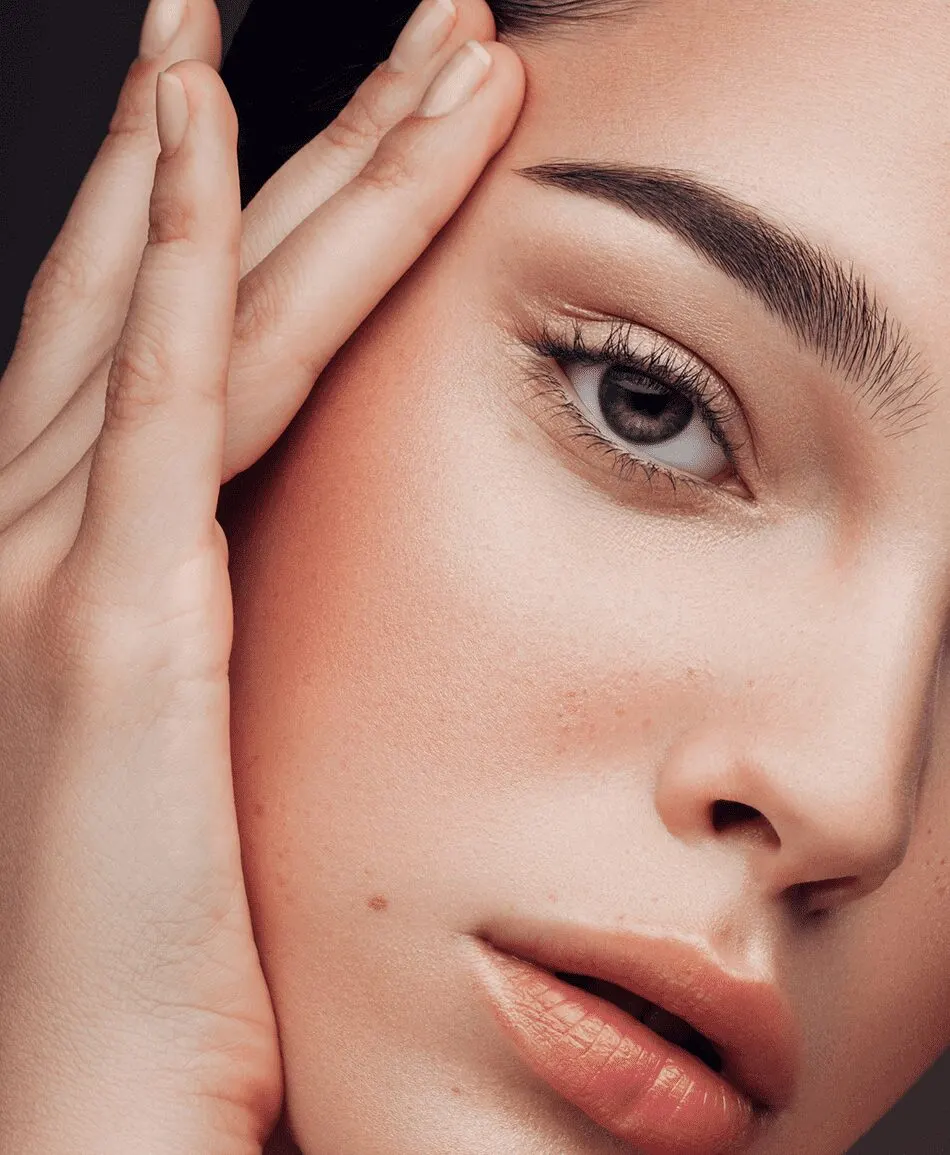 a woman candidate with sagging eye skin as a candidate of cat eye surgery